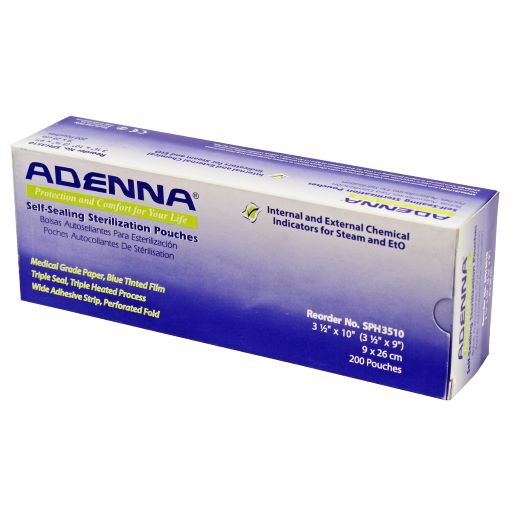 Adenna Sterilization Pouch 3-1/2 x 9, (6/case) - Click Image to Close